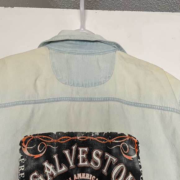 Motorcycle Vest Mens XL Galveston Tx Texas All American Rally 2004 Denim Cut Off - Picture 5 of 16